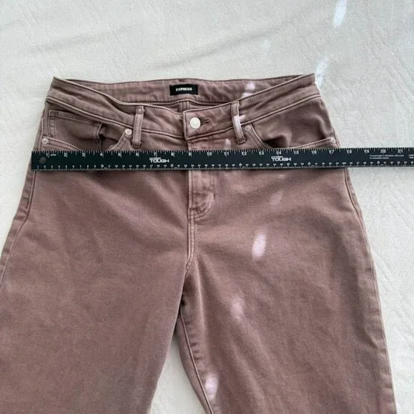 Express Jeans Women's Size 10 Boyfriend MidRise Brown Denim Cotton - Picture 3 of 8
